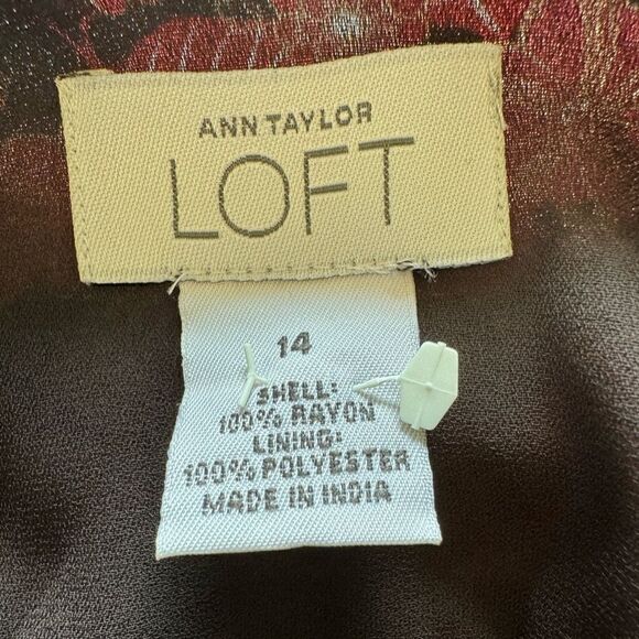 NWOT Ann Taylor Loft Floral Sundress Red and Pink Size 14 - Picture 6 of 8